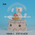 Elegante artesanato polyresin urso globo de neve para 2016 decoração home